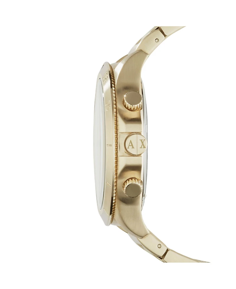 A|X Armani Exchange Men's Chronograph Gold Tone Stainless Steel Bracelet Watch 50mm