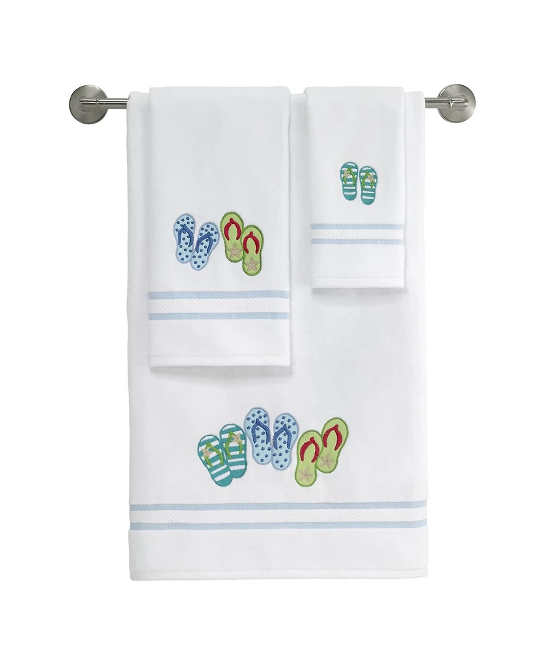 Avanti Beach Mode Flip-Flop Motif Cotton Bath Towel, 27" x 52"