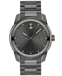 Movado Men's Swiss Bold Verso Gunmetal Ion-Plated Steel Bracelet Watch 42mm