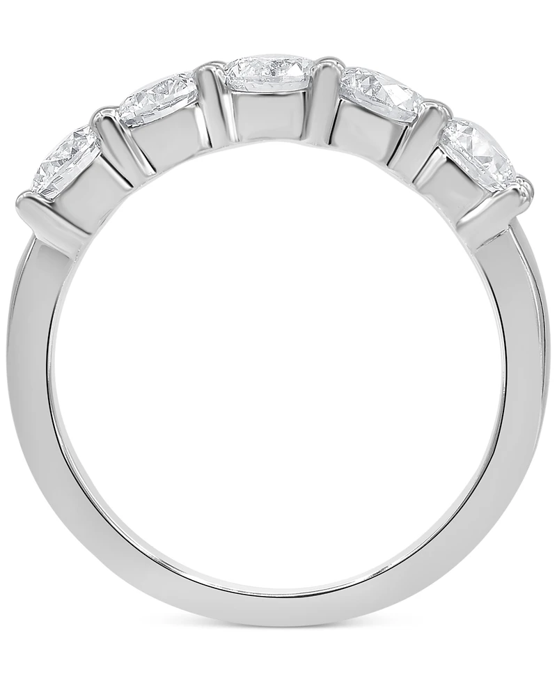 Diamond 5 Stone Band (1 1/2 ct. t.w.) 14k White Gold