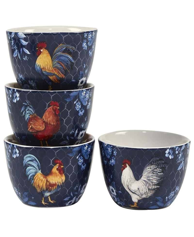 Indigo Rooster 16 Piece Dinnerware Set