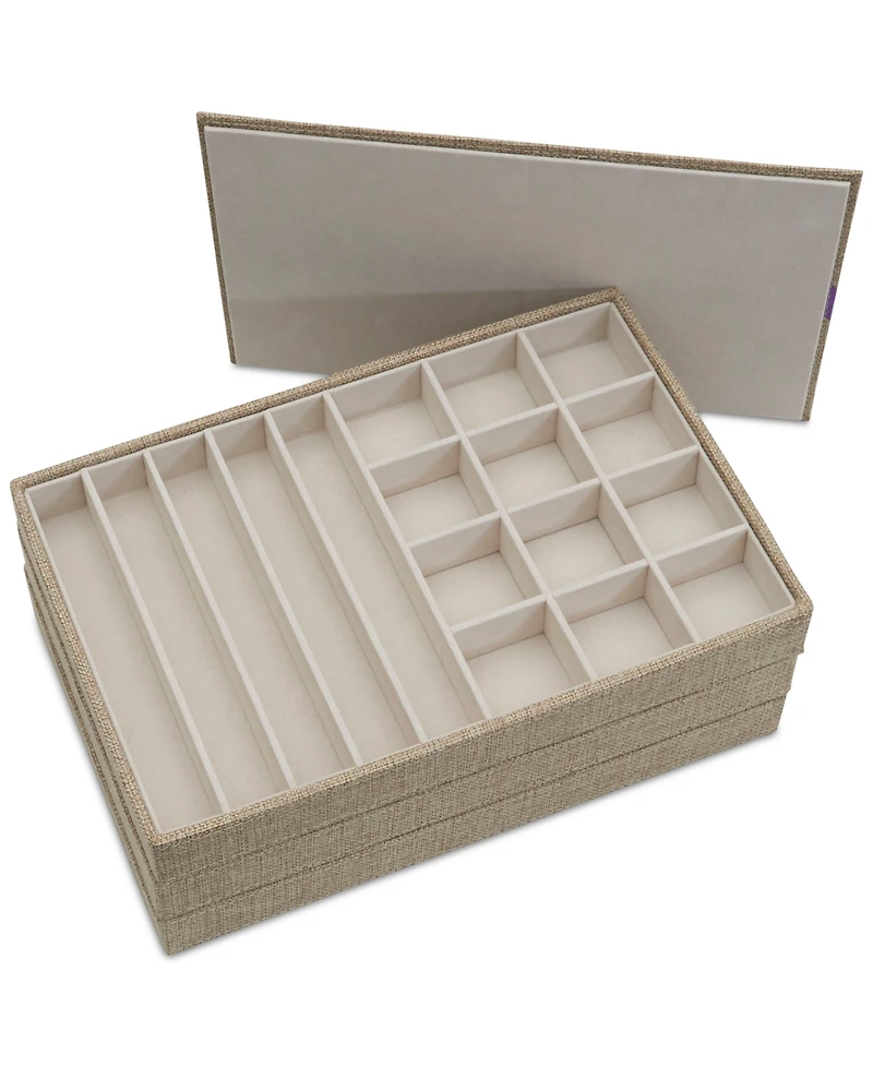Household Essentials Stackable Jewelry Trays, Set of 3