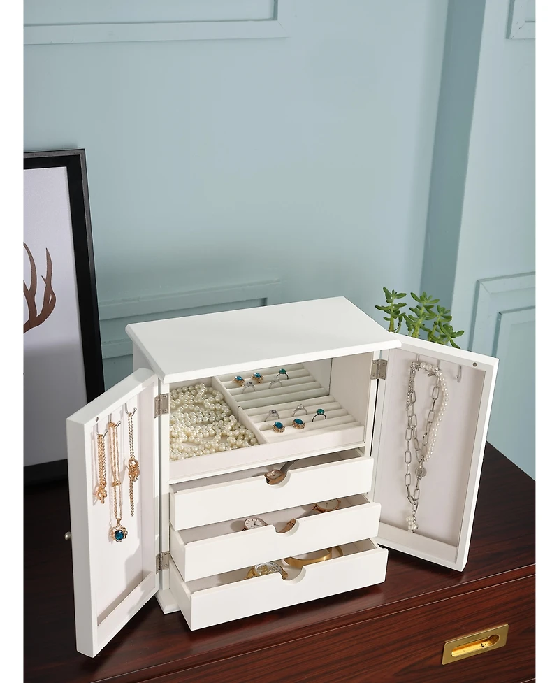 Pko Inc. Modern Mirrored Door Jewelry Box