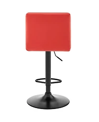 Duval Adjustable Faux Leather Swivel Bar Stool