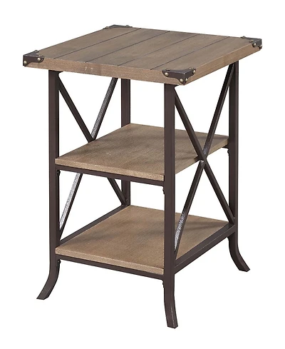 Convenience Concepts Brookline End Table, Charcoal Gray & Slate Gray Frame 17.75 x 26 x 17.75 in.