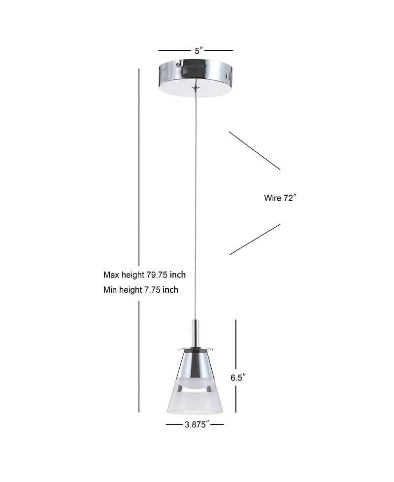 Alain 1-Light Adjustable Metal Integrated Led Pendant