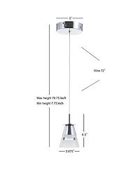 Alain 1-Light Adjustable Metal Integrated Led Pendant