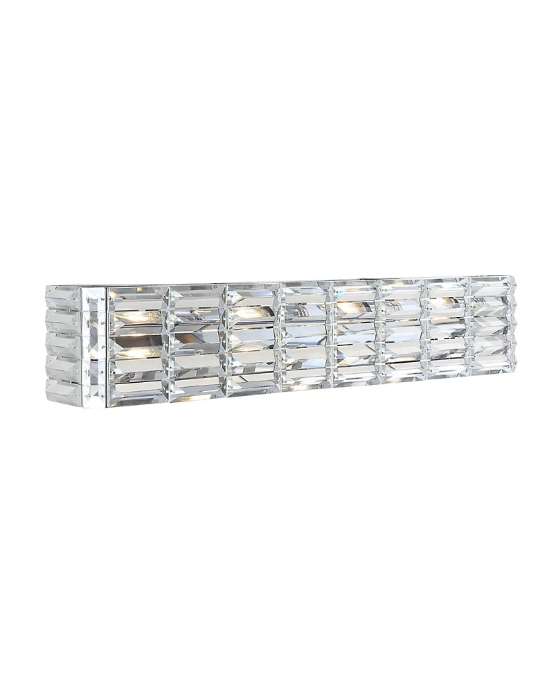Evelyn Crystal Rectangle 4-Light Glam Modern Led Vanity Light