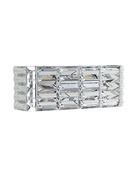 Evelyn Crystal Rectangle 2-Light Glam Modern Led Vanity Light