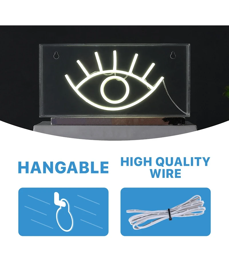 Eye Contemporary Glam Acrylic Box Usb Operated Led Neon Light
