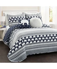 Lush Decor Kids Elephant Stripe Quilt Sets