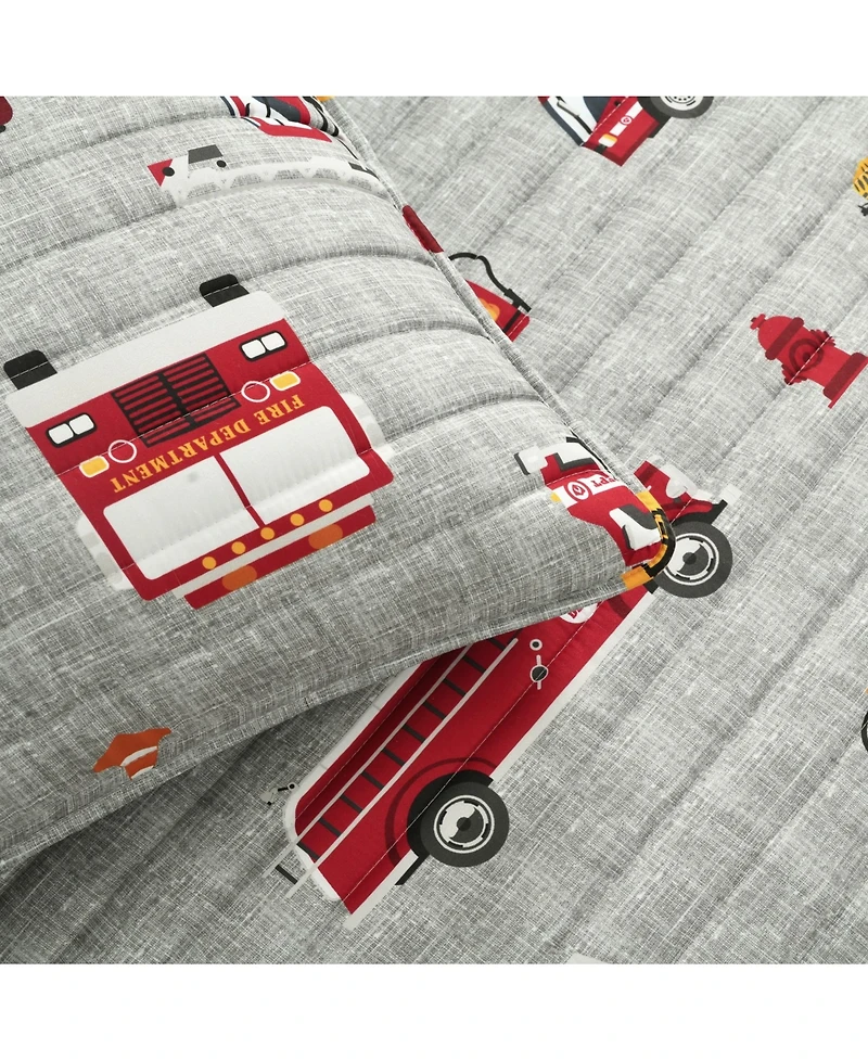 Lush Decor Kids Fire Truck -Pc. Quilt Set