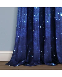 Lush Decor Kids Space Star Ombre Window Curtain Panels Set, 84" x 52"