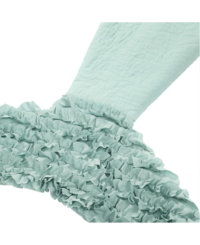 Lush Decor Kids Mermaid Ruffle Mermaid Tail Sherpa Throw