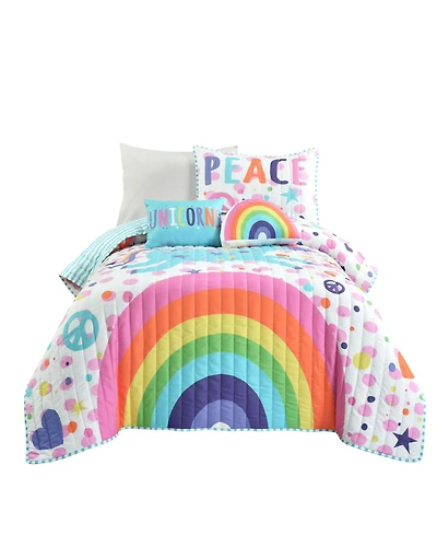 Lush Decor Kids Unicorn Rainbow 4-Pc. Quilt Set, Twin/Twin Xl