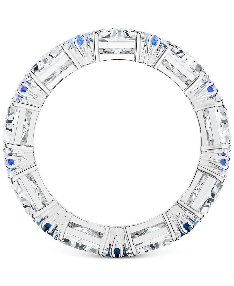 Swarovski Silver-Tone Crystal Trillion Statement Ring