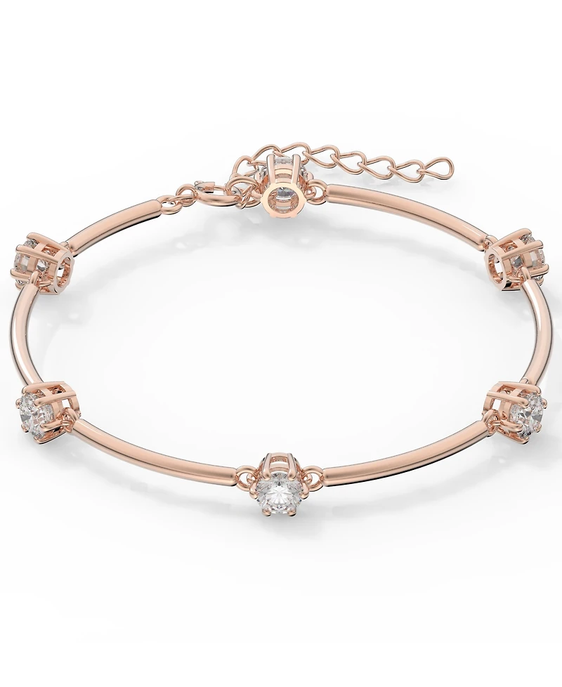 Swarovski Rose Gold-Tone Crystal Station Bangle Bracelet