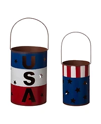 Glitzhome Patriotic Lantern, Set of 2