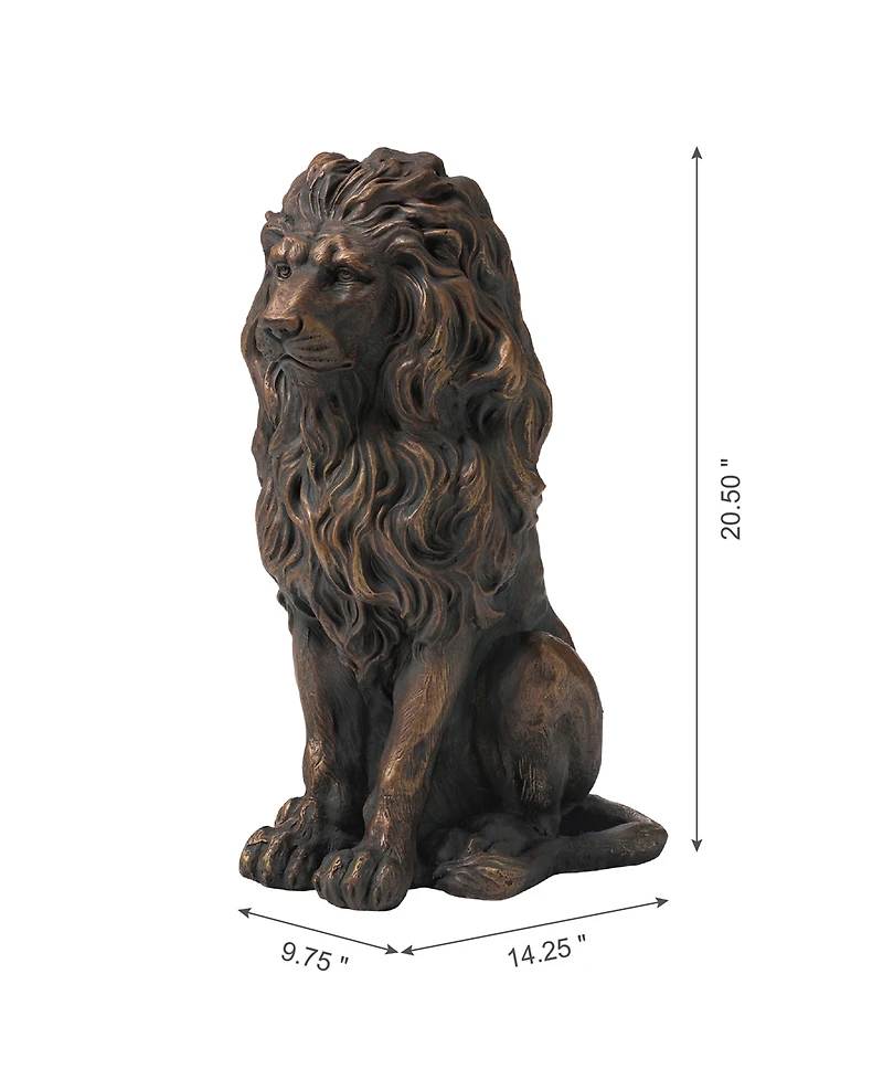 Glitzhome Guardian Standing Lion Statue