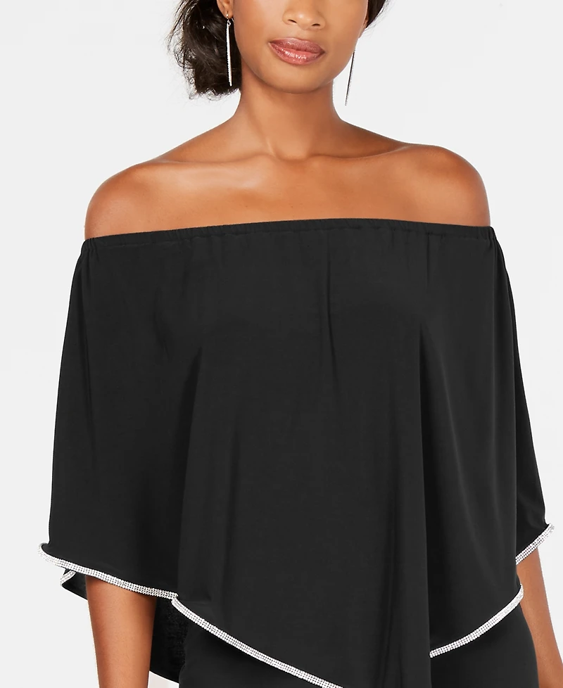 Msk Off-The-Shoulder Overlay Jumpsuit
