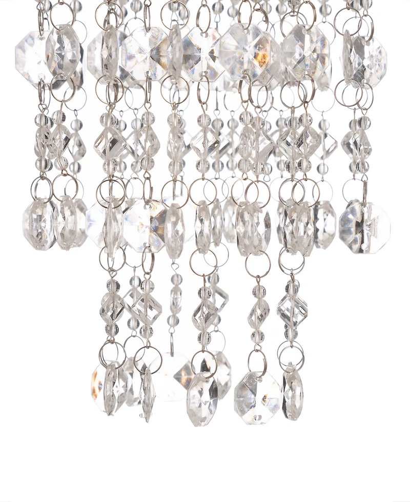 Glitzhome Solar Lighted Jewel Beaded Wind Chime or Chandelier Hanging Decor