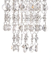 Glitzhome Solar Lighted Jewel Beaded Wind Chime or Chandelier Hanging Decor