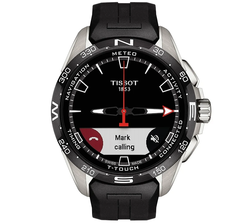 Tissot Men's Swiss T-Touch Connect Solar Black Rubber Strap Smart Watch 48mm