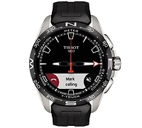 Tissot Men's Swiss T-Touch Connect Solar Black Rubber Strap Smart Watch 48mm