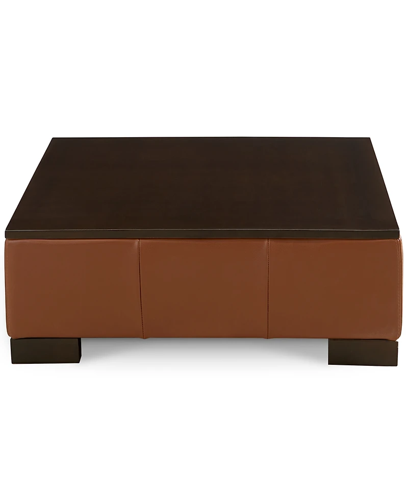 Closeout! Darrium 36" Leather Ottoman, Created for Macy's