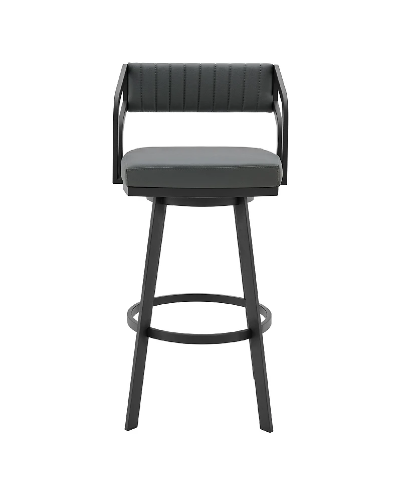 Scranton Swivel Modern Metal and Faux Leather Bar and Counter Stool