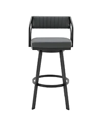 Scranton Swivel Modern Metal and Faux Leather Bar and Counter Stool