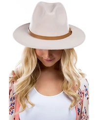 Marcus Adler Women's Faux Leather Knotted Band Wool Blend Felt Hat