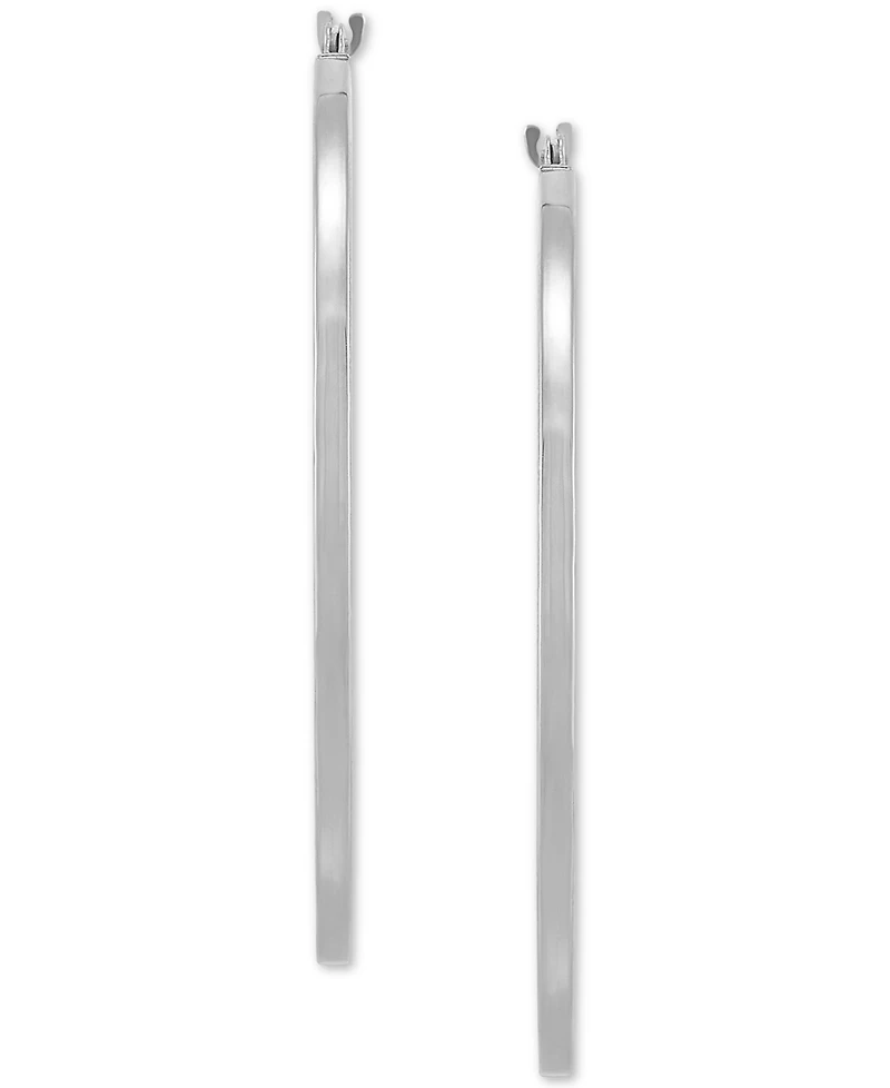 Medium Flat-Edge Hoop Earrings 10k Gold (Also White Gold), 1-1/2"