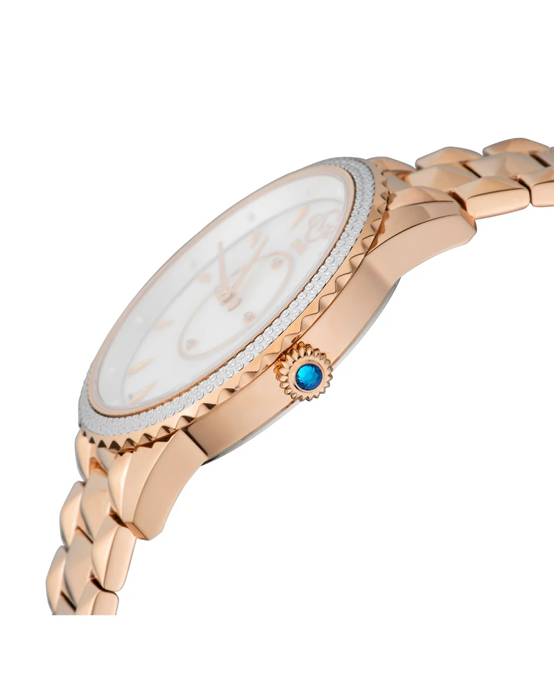 Gevril Women's Siena Swiss Quartz Ion Plating Rose Stainless Steel Bracelet Watch 38mm
