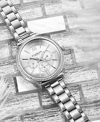 Women's Silver-Tone Link Bracelet Multi-Function Watch 40mm