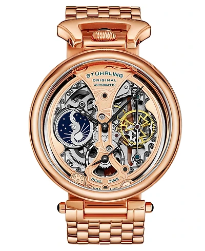 Men's Automatic Rose Gold-Tone Link Bracelet Watch 46mm