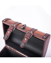 Vintiquewise Decorative Leather Treasure Boxes, Set of 2