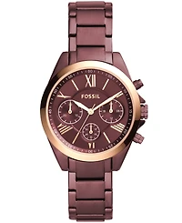 Fossil Women's Modern Courier Chronograph Wine Stainless Steel Watch 36mm