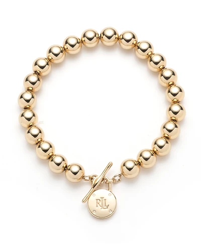 Lauren Ralph Lauren Gold-Tone Logo Beaded Bracelet