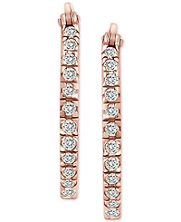 Giani Bernini Small Cubic Zirconia & Out Oval Hoop Earrings 18k Gold-Plated Sterling Silver, 0.6", Created for Macy's