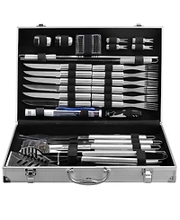 Barbecue Grill Tools with Aluminum Storage Case, Set of 30