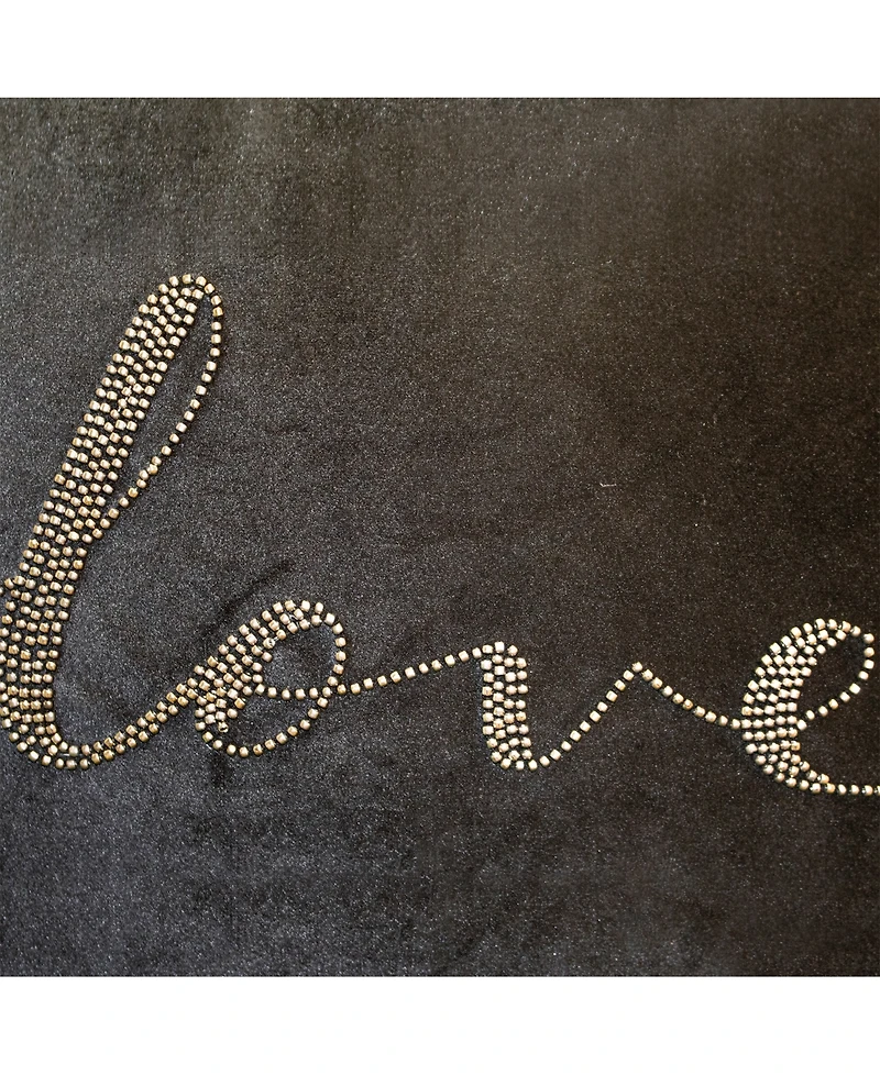 Edie@Home Celebrations Beaded Love Lumbar Decorative Pillow, 12" x 18"