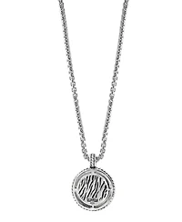 Effy Men's Lapis Lazuli (14-1/2mm) Compass 22" Pendant Necklace in Sterling Silver