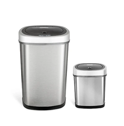 Ninestars Touchless Motion Sensor Trash Can 13.2 Gallon & 3.2 Gallon
