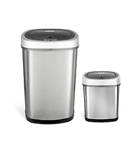 Ninestars Touchless Motion Sensor Trash Can 13.2 Gallon & 3.2 Gallon