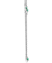 Sapphire (7/8 ct. t.w.) & Diamond (1/4 ct. t.w.) Halo 16" Statement Necklace in 14k White Gold (Also in Ruby & Emerald)