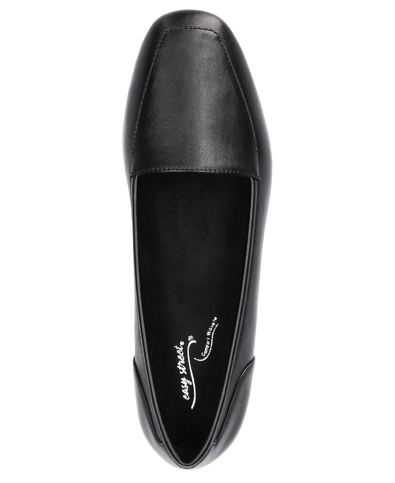 Easy Street Women's Thrill Square Toe Comfort Flats