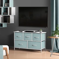 Sorbus 5 Drawers Dresser- Storage Unit with Steel Frame, Wood Top, Fabric Bins - for Bedroom, Closet