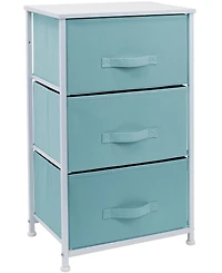 Sorbus Nightstand with 3 Drawers - Steel Frame, Wood Top & Easy Pull Fabric Bins Perfect for Home, Bedroom
