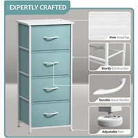 Sorbus 4 Drawers Chest Nightstand - Storage for Closet, Home, College Dorm Features Steel Frame, Wood Top